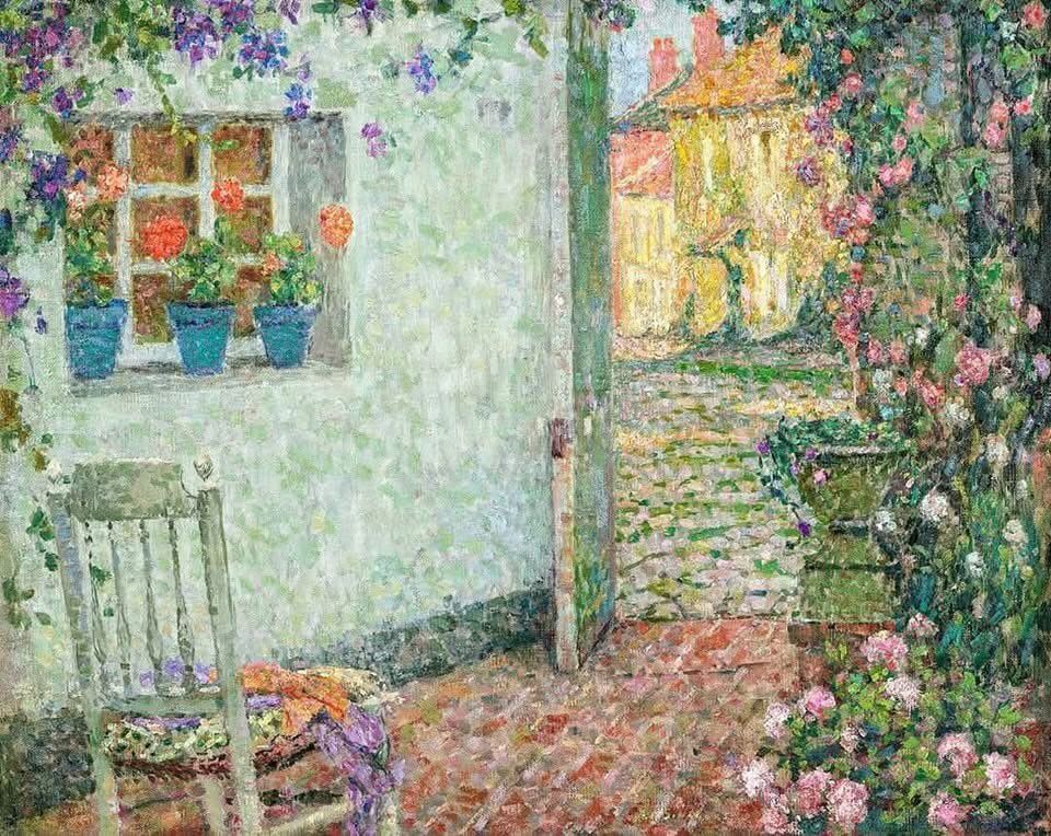 Il sole ha già illuminato le case.. le rondinelle stanno volando felici..affacciamoci sulla soglia dei fiori
Buongiorno e buona mattinata cara <a href="/Petra71301259/">Petra</a> sereno giorno di luce e gioia accompagni il tuo cammino un abbraccio caro d’affetto 
Henri le Sidaner
La soglia dei fiori