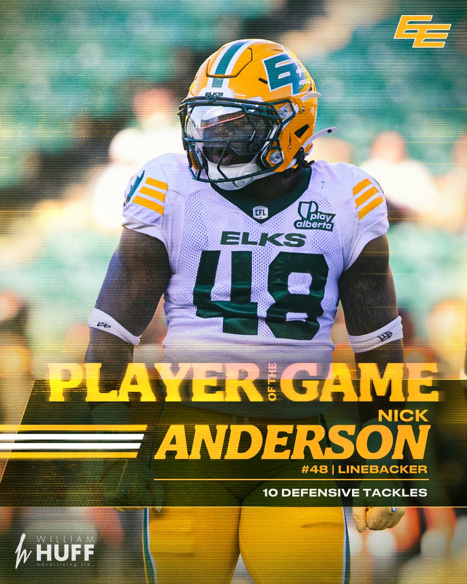 Edmonton Elks (@goelks) on Twitter photo Leading the charge with 10 tackles in last night's victory π
#GoElks x <a href="/William_Huff/">William Huff</a> Leading the charge with 10 tackles in last night's victory π
#GoElks x <a href="/William_Huff/">William Huff</a>