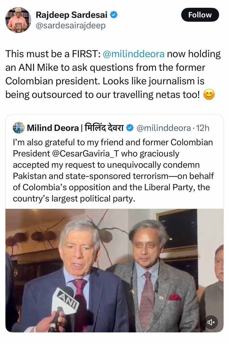 Shehzad Jai Hind (Modi Ka Parivar) (@shehzad_ind) on Twitter photo It is better that a neta <a href="/milinddeora/">Milind Deora | मिलिंद देवरा</a> out of courtesy - holds mic 🎤 in national interest .. in your own house we have seen how Miya Biwi held up / hold up mic for TMC for Rajya Sabha Seat 🙏 It is better that a neta <a href="/milinddeora/">Milind Deora | मिलिंद देवरा</a> out of courtesy - holds mic 🎤 in national interest .. in your own house we have seen how Miya Biwi held up / hold up mic for TMC for Rajya Sabha Seat 🙏