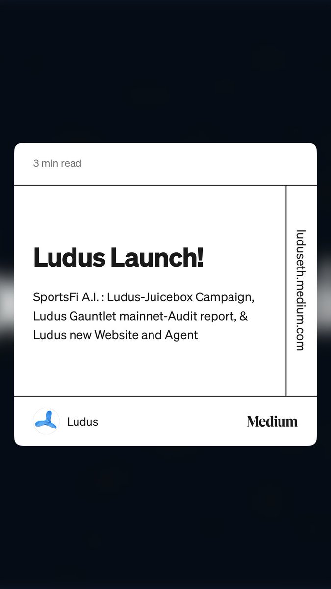 ludus_eth's tweet image. “Ludus Launch!” by Ludus luduseth.medium.com/ludus-launch-4…