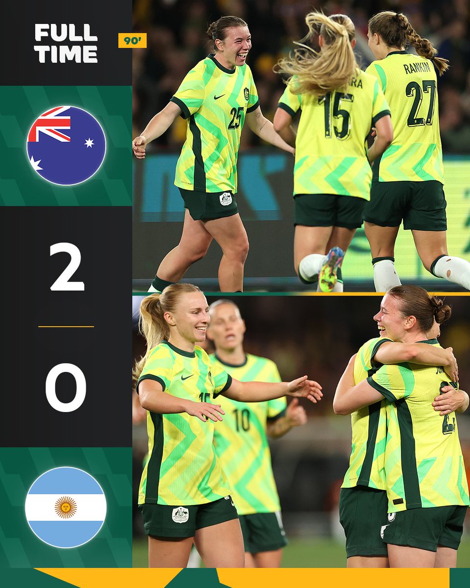 Five Ninja A-League stars featured in the Commbank Matildas' 2-0 win over Argentina in front of over 43,000 fans! 🙌🇦🇺

Former A-Leagues players Kahli Johnson scored on her debut, before Kaitlyn Torpey rounded out the win. Huge result 👏

Match report: tinyurl.com/43z2wwjm