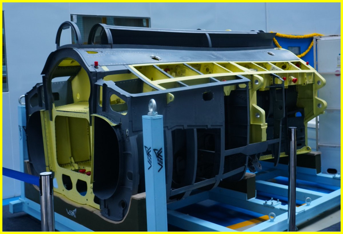 writetake's tweet photo. #TMHTech 🛩️🇮🇳

✅ The first Centre Fuselage (CF) assembly for the #TejasMk1A was handed over to #HAL by Hyderabad-based #VEMTechnologies yesterday.
✅ VEM is targeting production of 6–8 CF units this financial year.
✅ From next FY, the production rate will scale up to one CF per month.
✅ For the #AMCA prog, VEM is already the lead private partner backing #ADA's development efforts.

#DefTech #PrivateDefence #MadeInIndia #Tejas #LCA #ADA #DRDO #TMH #Avgeeks 

@tarmakmedia @billionbeatz @HALHQBLR @DRDO_India