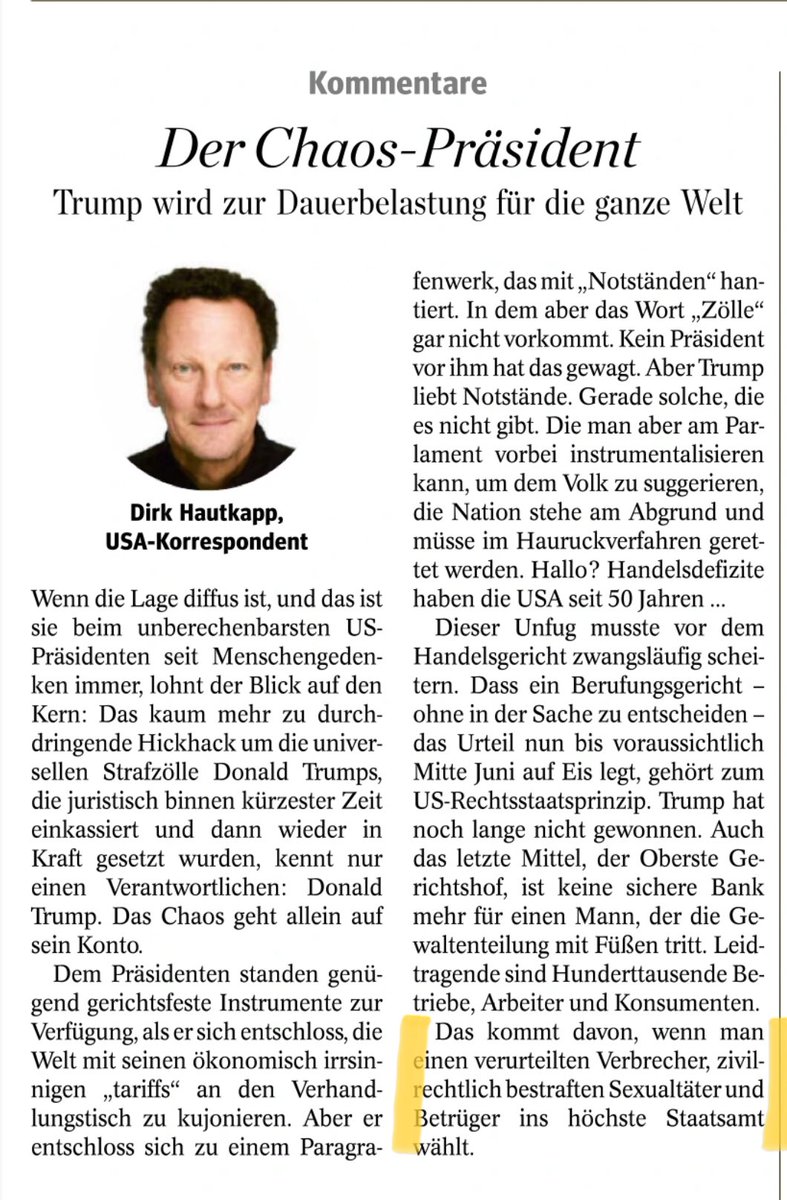 Selten einen solch zutreffenden Kommentar über Trump gelesen.