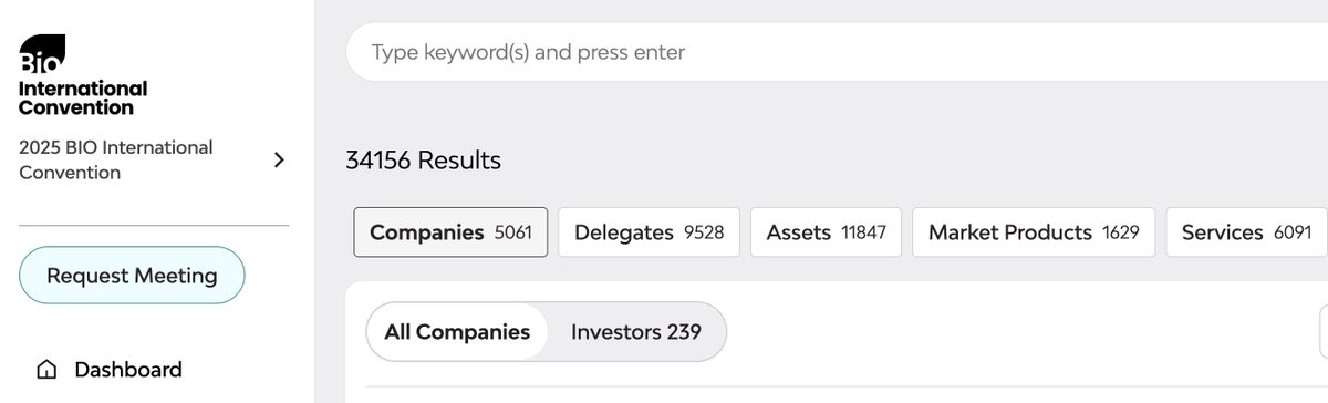 So, time to start navigating these 34156 entries in the 2025 #BIOInternational partnering system...?