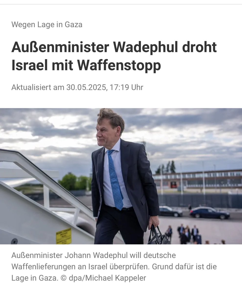 Während Herr #Wadephul noch überlegt, gehen die Kriegsverbrechen #Israels weiter. Wadephul will nur die Anklagebank für ihn selbst verhindern. 
#Waffenstopp jetzt! #Gaza #StopArmingIsrael 

gmx.net/magazine/polit…