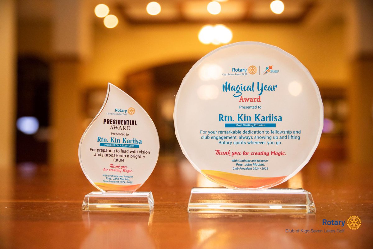 We deeply appreciate Director Emanuel Katongole for his dedication in establishing our club alongside our Charter President Jimmy Mugerwa. Let's continue our journey of service, making a difference and embodying the Rotary motto: "Service Above Self." Thank you all for your