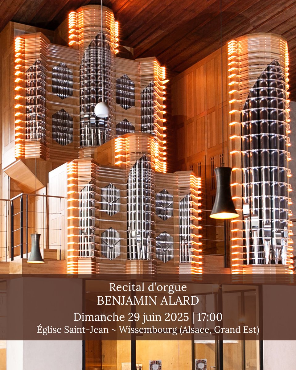 BenjaminAlard's tweet image. [Agenda] 🇫🇷
MASTERCLASS et RÉCITAL D&apos;ORGUE les 28 et 29 juin 2025 à l&apos;église Saint-Jean de Wissembourg, à l&apos;occasion des 10 ans de l’orgue Thomas.
🎶 Programme : Johann Sebastian Bach « À la française »
👇 
orguewissembourg.wordpress.com

#masterclass #concert @orguewbg #Alsace