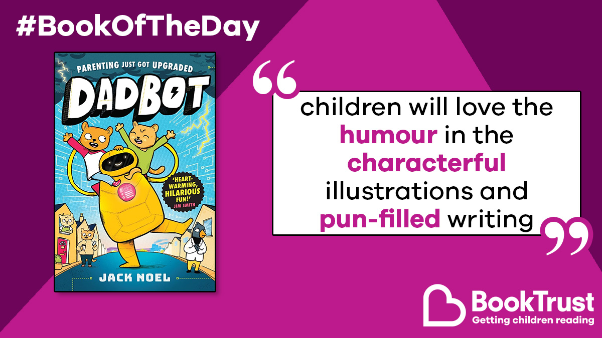 Booktrust's tweet image. Our #BookOfTheDay is a super fun, accessible graphic novel for readers aged 6+.

There&apos;s lots of exciting robo-action in #Dadbot from Jack Noel:

booktrust.org.uk/book-recommend… @piccadillypress