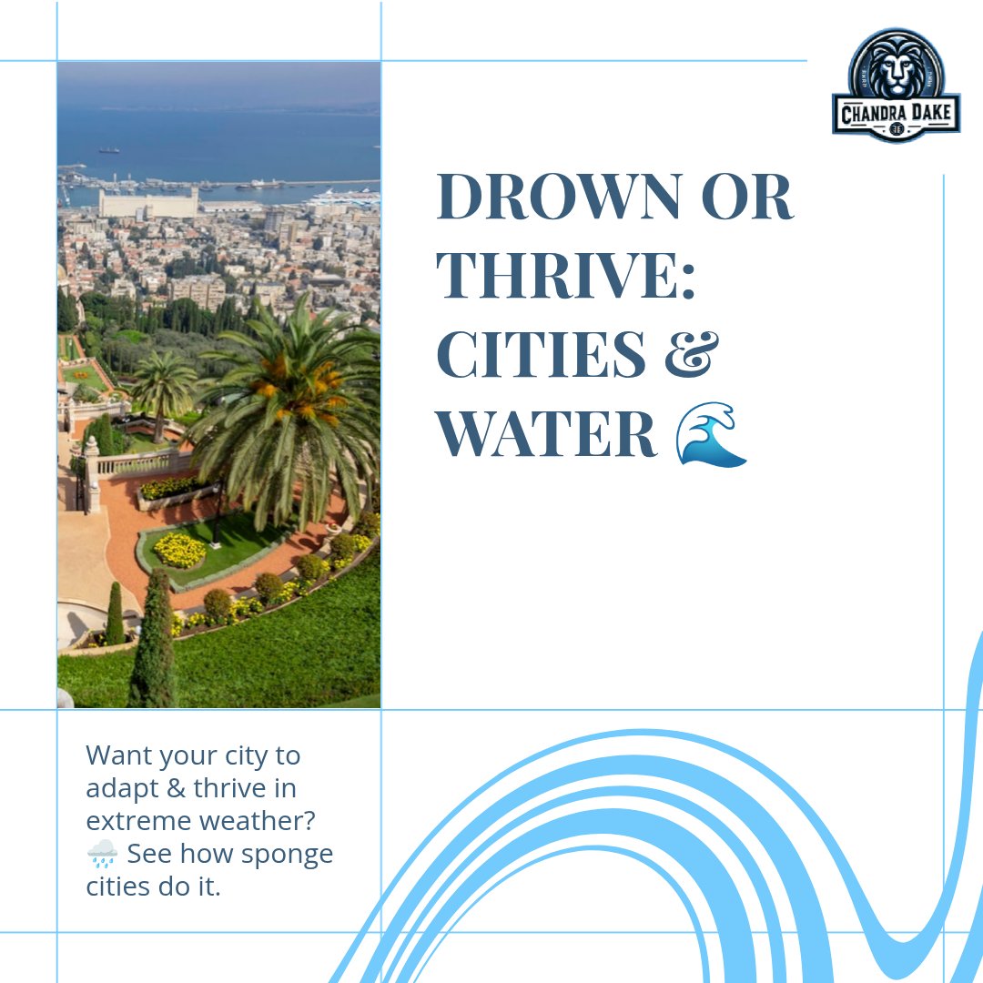 cdake's tweet image. Imagine cities that don&apos;t fight water—they embrace it. #SpongeCities collect rainwater during downpours instead of flooding, then release it during droughts.