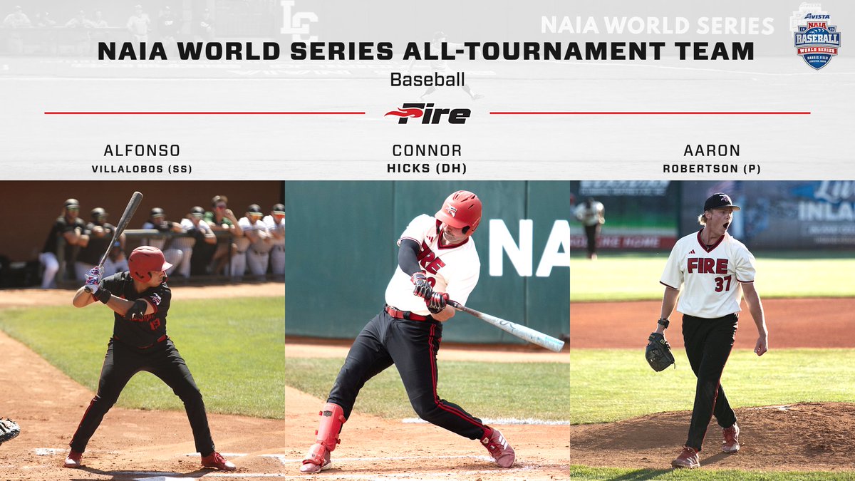 Southeastern Baseball (@seufirebaseball) on Twitter photo HUGE Shoutout to Alfonso Villalobos, Connor Hicks, and Aaron Robertson for being named to the <a href="/NAIAWorldSeries/">Avista NAIA World Series</a> All-Tournament Team!!
#FuelTheFire🔥 #TheRightWaytoPlay #BattleForTheRedBanner #NAIABaseball #NAIABBWorldSeries <a href="/NAIABall/">NAIA Ball</a> <a href="/NAIA/">NAIA</a> <a href="/SunConference/">The Sun Conference</a> HUGE Shoutout to Alfonso Villalobos, Connor Hicks, and Aaron Robertson for being named to the <a href="/NAIAWorldSeries/">Avista NAIA World Series</a> All-Tournament Team!!
#FuelTheFire🔥 #TheRightWaytoPlay #BattleForTheRedBanner #NAIABaseball #NAIABBWorldSeries <a href="/NAIABall/">NAIA Ball</a> <a href="/NAIA/">NAIA</a> <a href="/SunConference/">The Sun Conference</a>