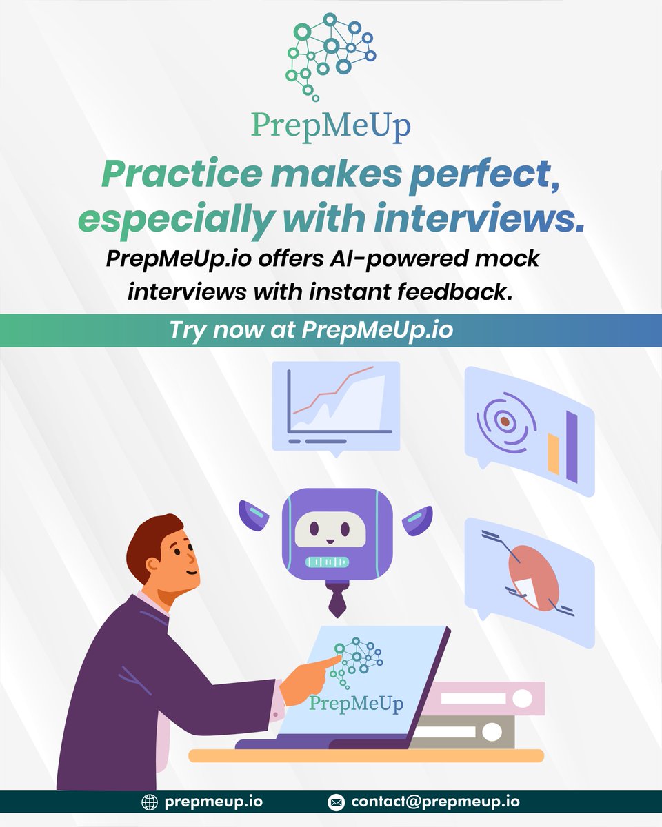 PrepMeUp_io's tweet photo. Most common interview mistake? Messing up “Tell me about yourself.”

✅ Start with your current role
✅ Highlight key past wins
✅ End with future goals

Practice with AI mock interviews + get instant feedback at https://t.co/ilWVsARX5k 💼🚀

#interviewtips #prepmeup #career https://t.co/8O4VNfeBPE