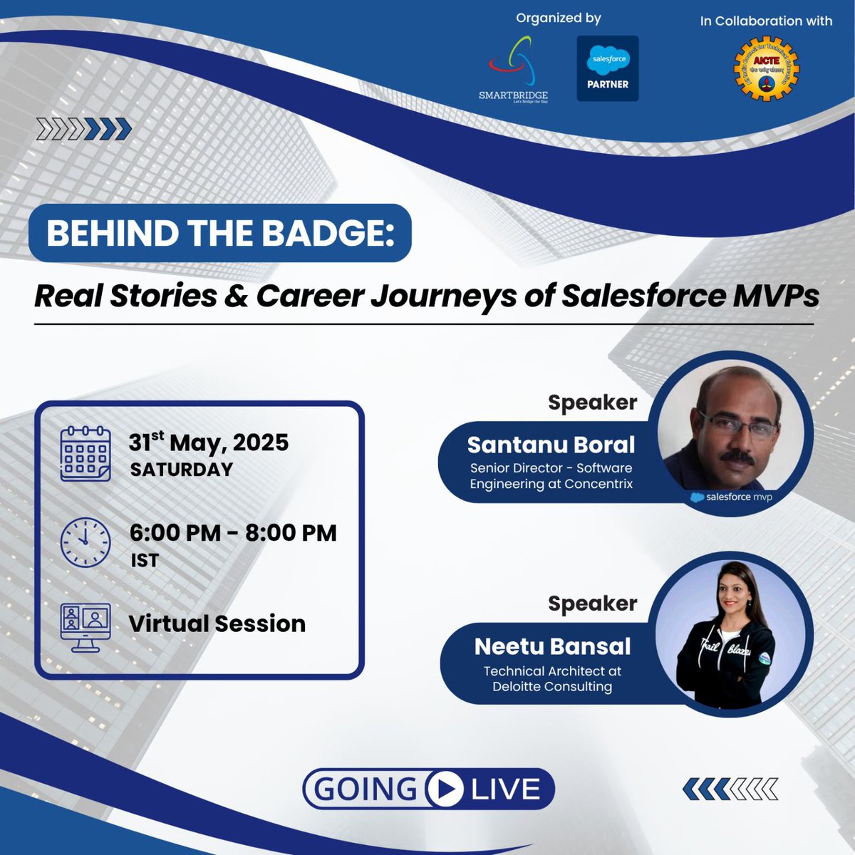 🚀 Join Me Today for a Special Virtual Session! 🧠✨
I’ll be sharing my journey to becoming a Salesforce MVP — the challenges, the growth, the community, and everything in between.
Whether you're just starting out in the Salesforce ecosystem or looking to level up your impact!