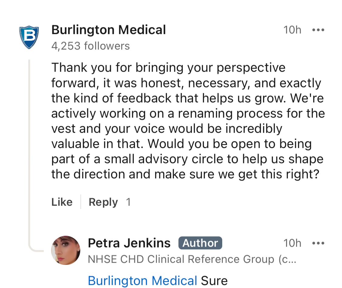 Dr Petra Jenkins (@drpetrajenkins1) on Twitter photo The power of social media
Well done <a href="/Burlington_Med/">Burlington_Medical</a> <a href="/ProtecxM/">Protecx Medical Ltd</a>
An appropriate response The power of social media
Well done <a href="/Burlington_Med/">Burlington_Medical</a> <a href="/ProtecxM/">Protecx Medical Ltd</a>
An appropriate response