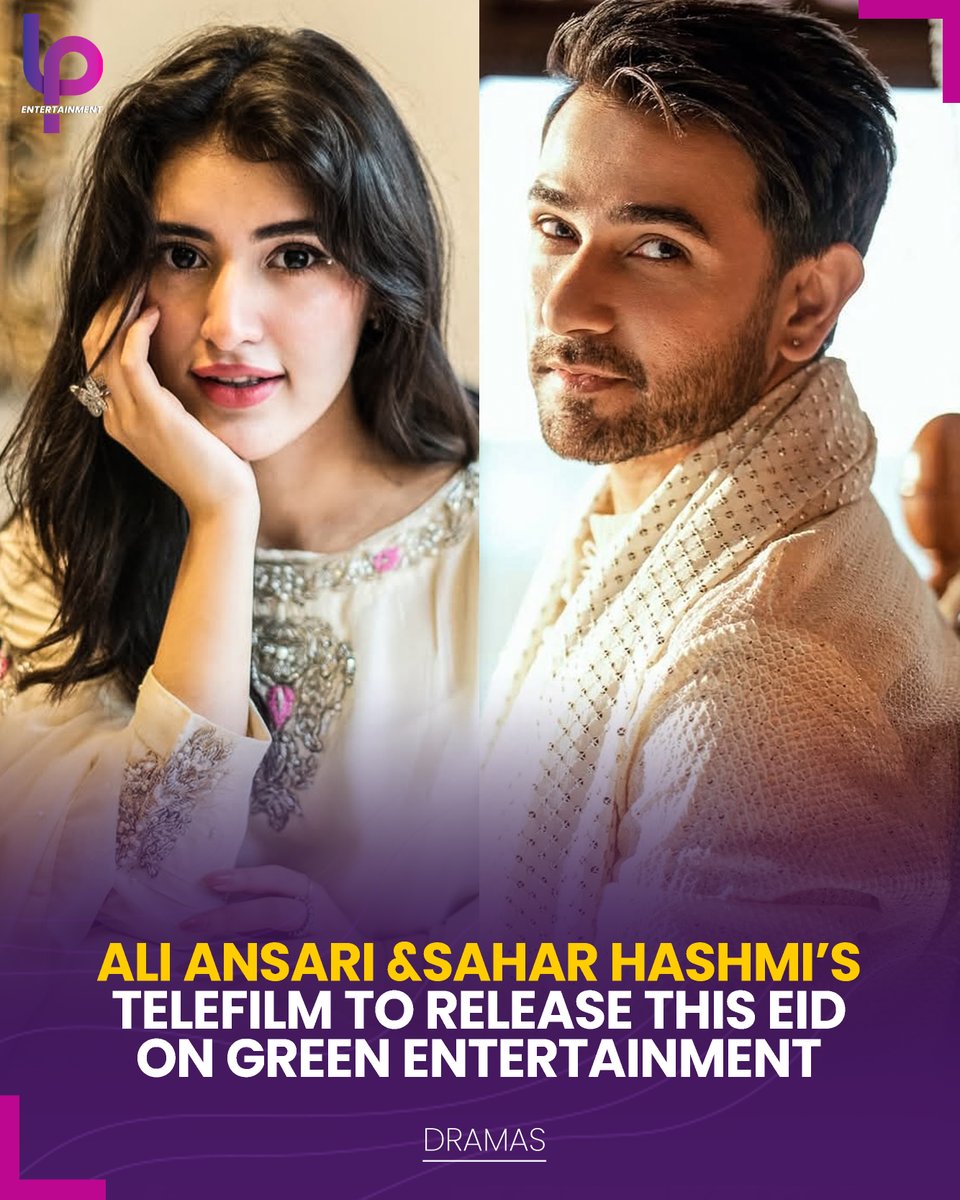 Fresh on screen couple Ali Ansari and Sahar Hashmi are all set to entertain fans this Eid ul-Azha with their telefilm, directed by Kashif Saleem, which will be aired on Green Entertainment.

#AliAnsari #SaharHashmi #EidTelefilm #GreenEntertainment