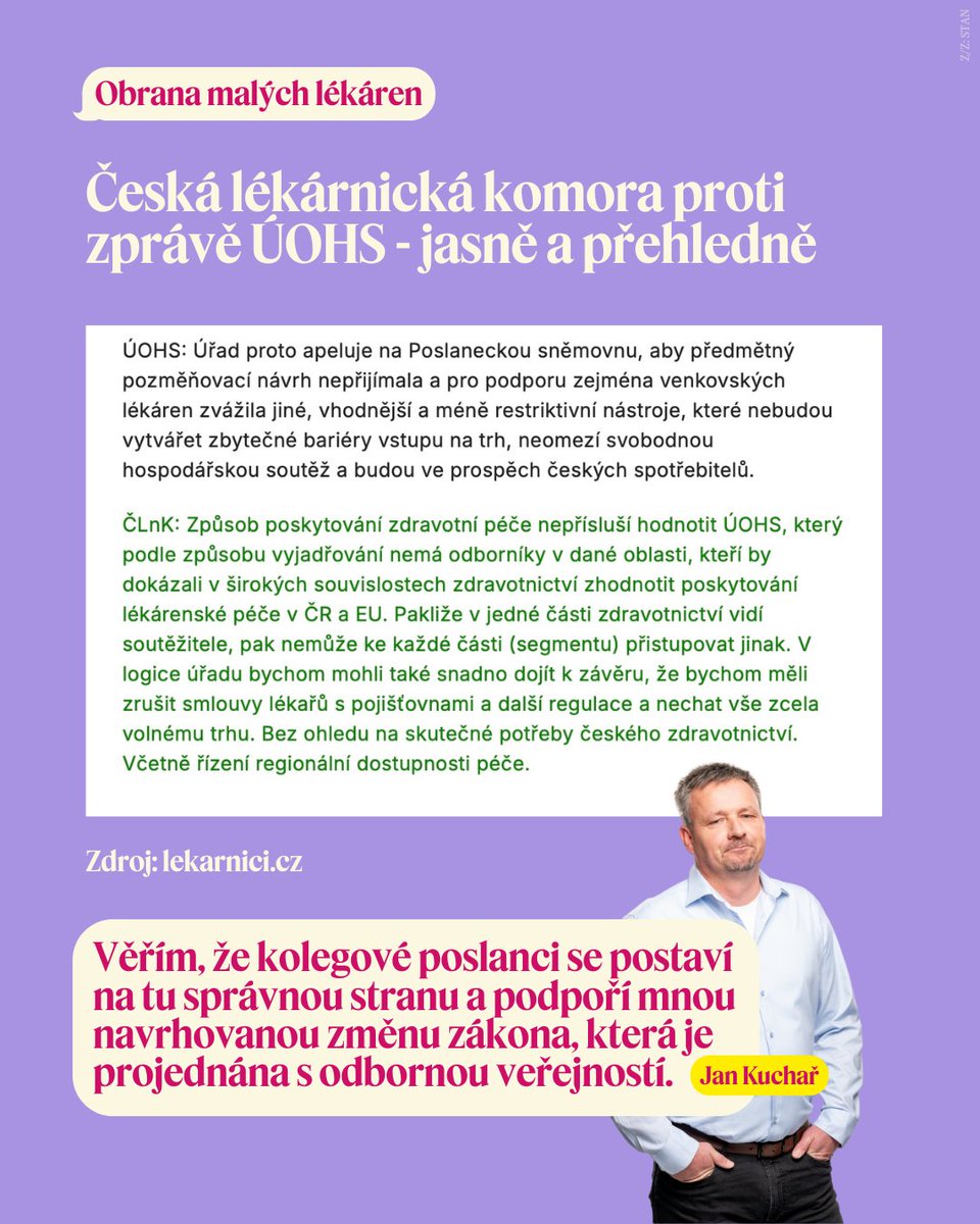 ‼️Děkuji za veřejné prohlášení <a href="/lekarnicicz/">Česká lékárnická komora</a>, kterým se postavila proti zcestné zpráv ÚHOS. Popisuje, proč je český lékárenský trh v nepořádku, jak a proč je nutné jej reformovat. Navrhuji  změnu zákona a potřebuji podporu kolegů i široké veřejnosti. <a href="/HelenaSlam/">Helena Slámová</a> <a href="/starostove_cz/">Starostové a nezávislí</a>