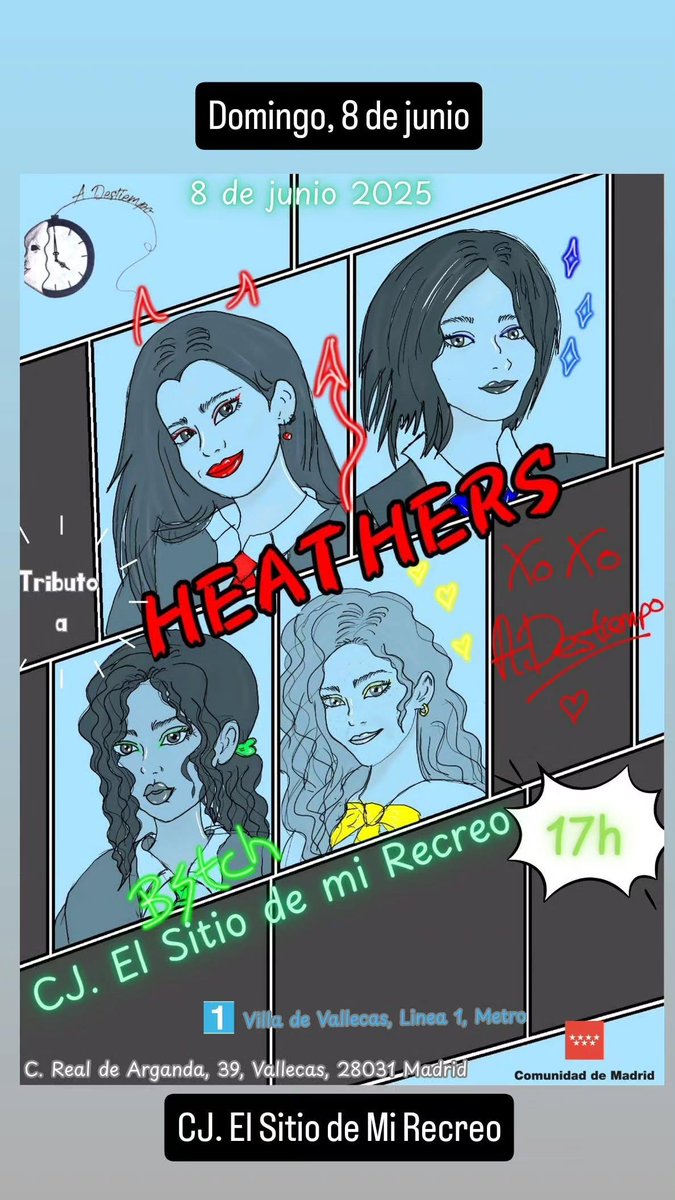 DramaADestiempo's tweet photo. Tenemos noticias. Tenemos carteles y ya os contamos como venir a disfrutar de nuestro Heathers.
#Heathers #Heathermusical #adestiempo https://t.co/hP5HH4ubBe