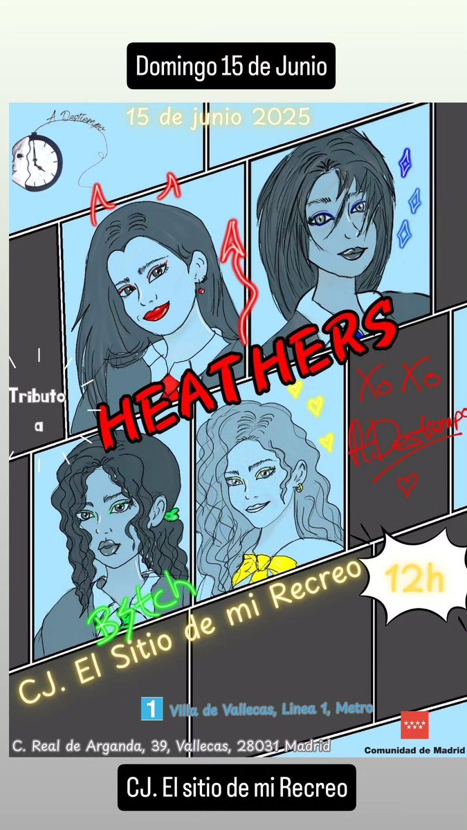 DramaADestiempo's tweet photo. Tenemos noticias. Tenemos carteles y ya os contamos como venir a disfrutar de nuestro Heathers.
#Heathers #Heathermusical #adestiempo https://t.co/hP5HH4ubBe