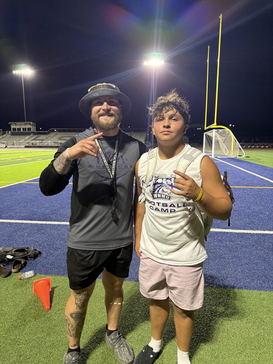 Thank you <a href="/WNMUFootball/">WNMU Mustang Football</a>  and <a href="/TheRealCoachNF/">Noah Freng</a> for the opportunity to work and be coached at camp tonight! I’ll see you in July in Silver City!