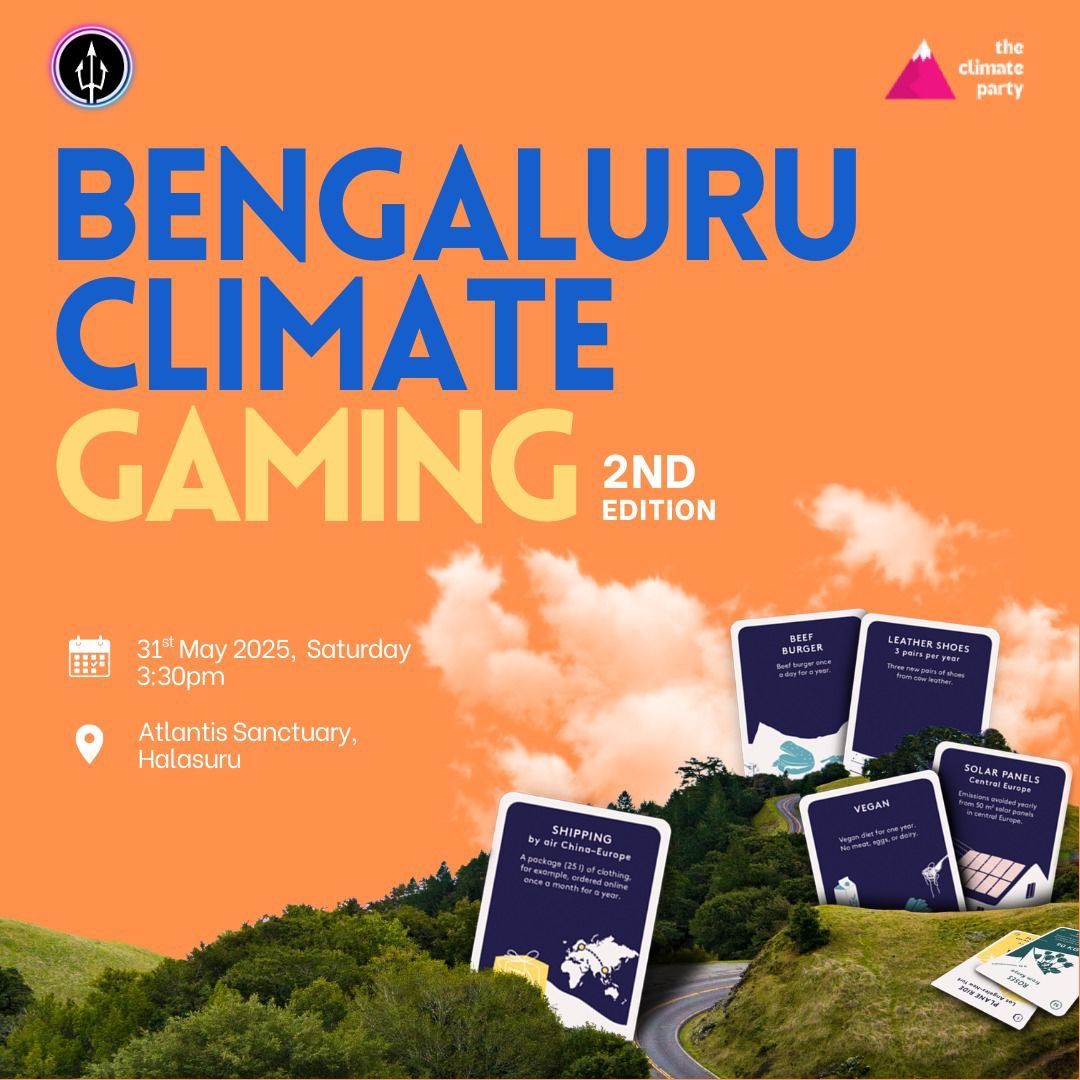 Come through if you are in Bengaluru. 
We are co-hosting some fun games with Climate Party. 

🕰️Today, 3.30pm

📍🗺️<a href="/Atlantis_p2p/">Atlantis 🔱</a> Sanctuary