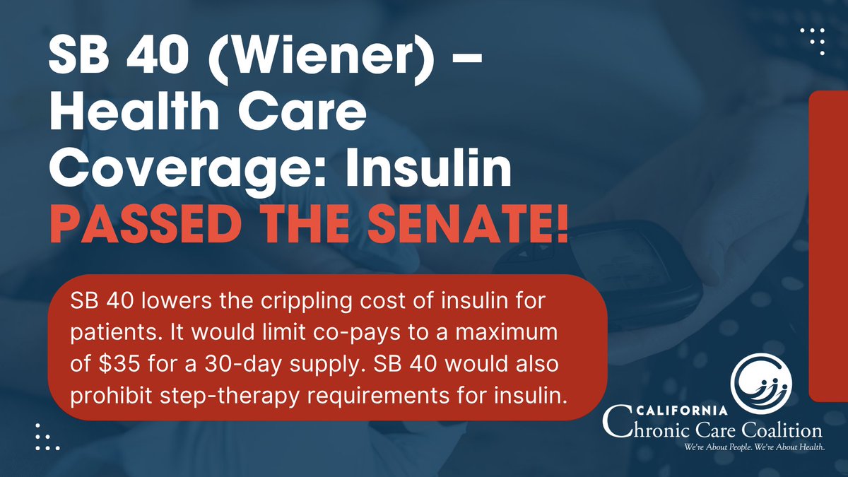 CAChronicCare's tweet image. 🌟 Huge thanks to the CA Senate for voting off the floor #SB40 (@Scott_Wiener) -- #HealthCareCoverage: Insulin! Your decision ensures better access to #insulin for Californians in need. TY for prioritizing healthcare accessibility and affordability. @SenAishaWahab, @SenSusanRubio