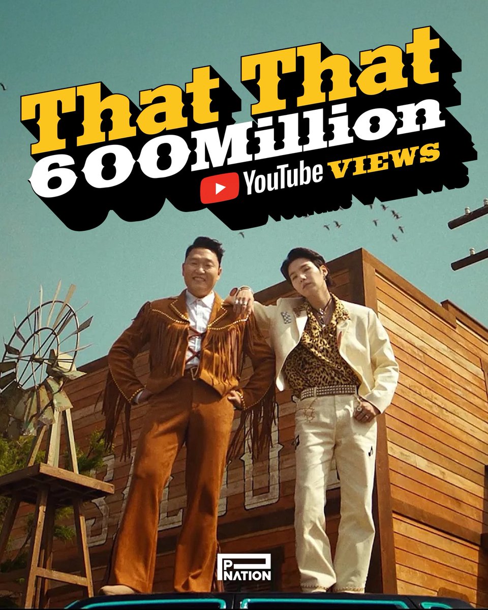 [PSY]
'That That (prod. &amp; feat. SUGA of BTS)' MV 유튜브 6억뷰 돌파🥳 
'That That (prod. &amp; feat. SUGA of BTS)' MV 600 Million Views on YouTube🥳

🎬 'That That (prod. &amp; feat. SUGA of BTS)' MV
👉 youtu.be/8dJyRm2jJ-U

#싸이 #PSY
#ThatThat #MV
#PNATION #피네이션