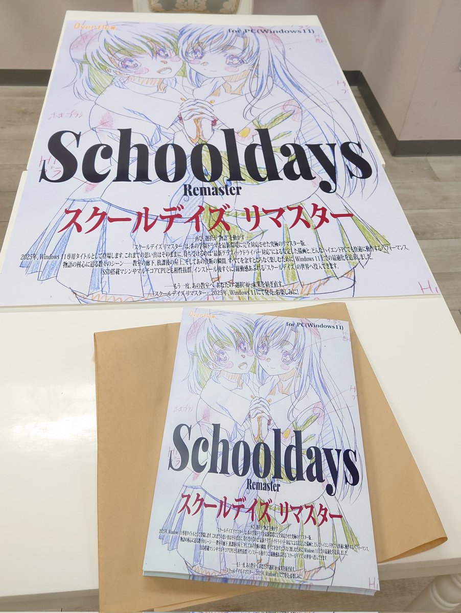 超希少】School Days スクールデイズ スティックポスター 4種類 超希少