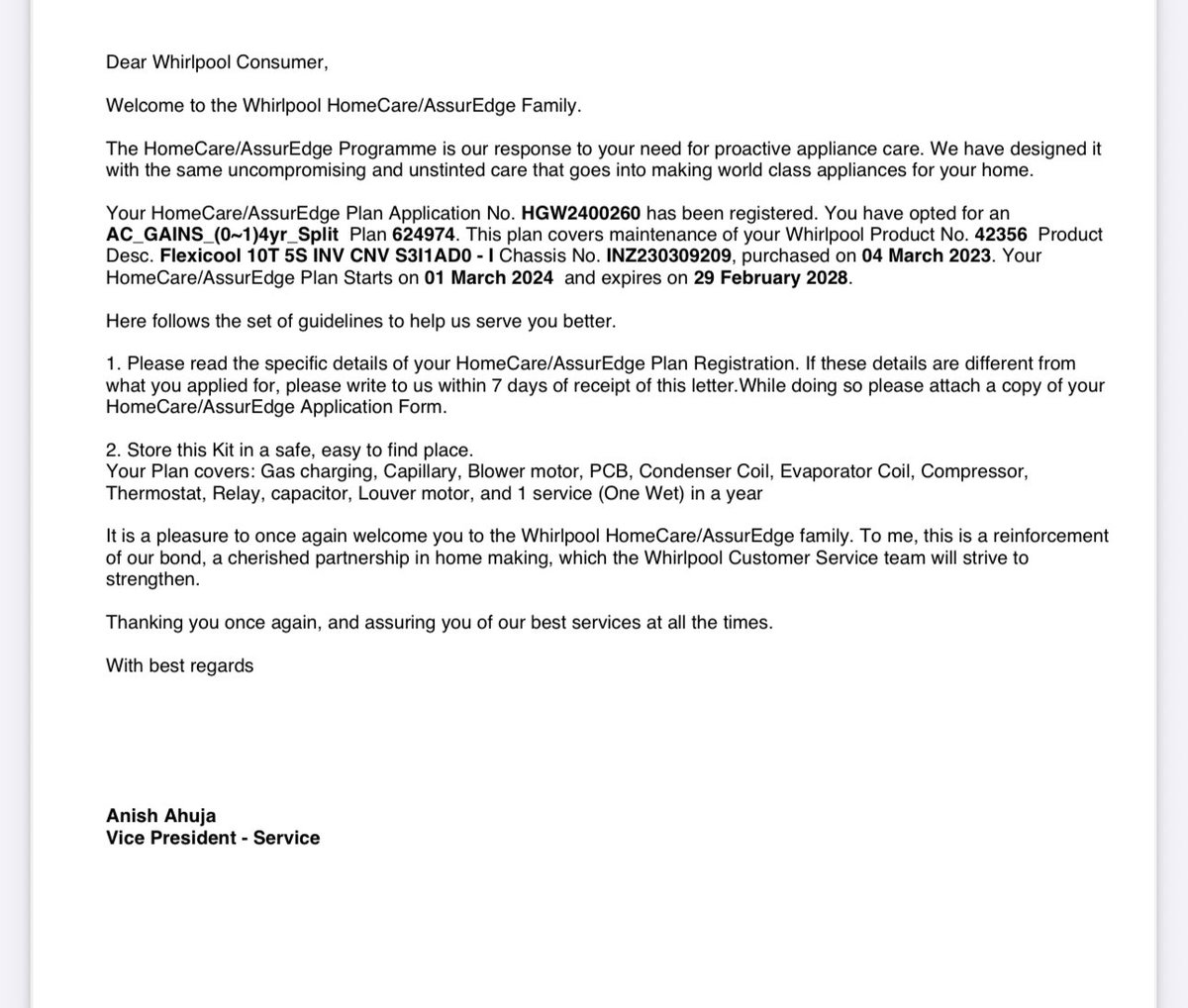 Twitroopa9's tweet photo. @whirlpool_india Can you please explain this? You sold AMC stating it includes maintenance and after two years you are saying it was a wordings error???? Companies @BoschGlobal @IndiaHaier @LGIndia @Samsung @ElectroluxGroup @PanasonicIndia all need to take lessons from them!!!! https://t.co/UmTflOTBH2