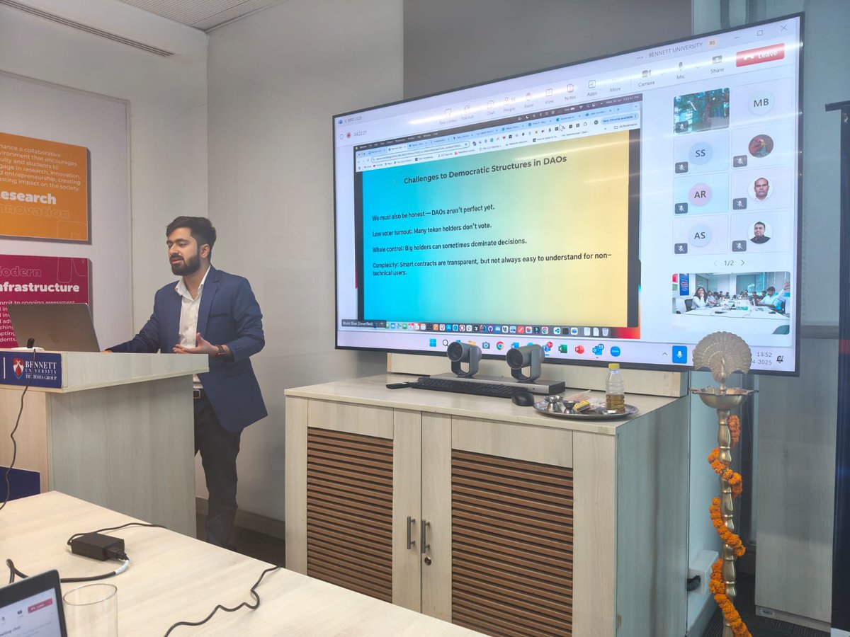 mbcse50's tweet image. Had a great time speaking at the International Conference on Blockchain for Inclusive and Representative Democracy (IC-BIRD 2025) 🗳️
Talked about DAOs &amp;amp; how blockchain can supercharge democratic systems with transparency and inclusivity
#Blockchain #DAOs #Democracy #Web3 #ICBIRD