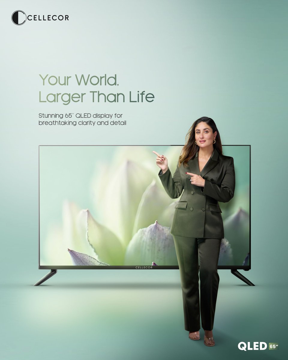 cellecorgadgets's tweet photo. Your World, Larger Than Life.
Step into immersive storytelling with a stunning 65” QHD display.
Every scene, every detail - now magnified for your home.

#CellecorTV #QLED65 #BiggerBetterBolder #ImmersiveViewing #HomeTheatreVibes #CellecorGadgets https://t.co/cb332sAFqj