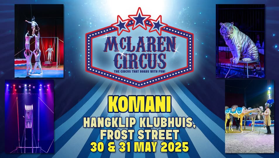mclarenscircus's tweet photo. @mclarenscircus Spectacular Show Times in #Komani Today are at 3pm & 7pm ๐ช๐๐ฆ๐ฏ๐ด๐ฉ๐ช๐คก๐ฉ๐ฅณ๐โค๏ธ
Coming Soon to #Khowa #Ugie #Matatiele #Kokstad & #PortShepstone #KZN #KwaZuluNatal #EasternCape Siya Sorisha #RHODurbanS5 Real Housewives
Buy Tickets Online: https://t.co/Y5XPaa1RcI https://t.co/CURDQ5OTKS