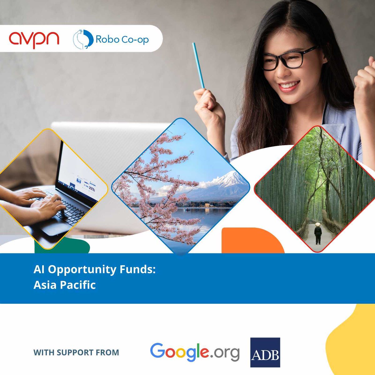 RoboCo_op's tweet photo. 📢 プレスリリースを発表しました
Robo Co-opが「AI Opportunity Fund: Asia-Pacific」に戦略的パートナーとして選ばれました！

詳細▶ https://t.co/As2E1TEiod

#RoboCoop #AI人材育成 #AVPN #DX推進 #リスキリング #DEI #Googleorg #社会的連帯 #AsiaPacific #ADB https://t.co/tpCVvRs2ta