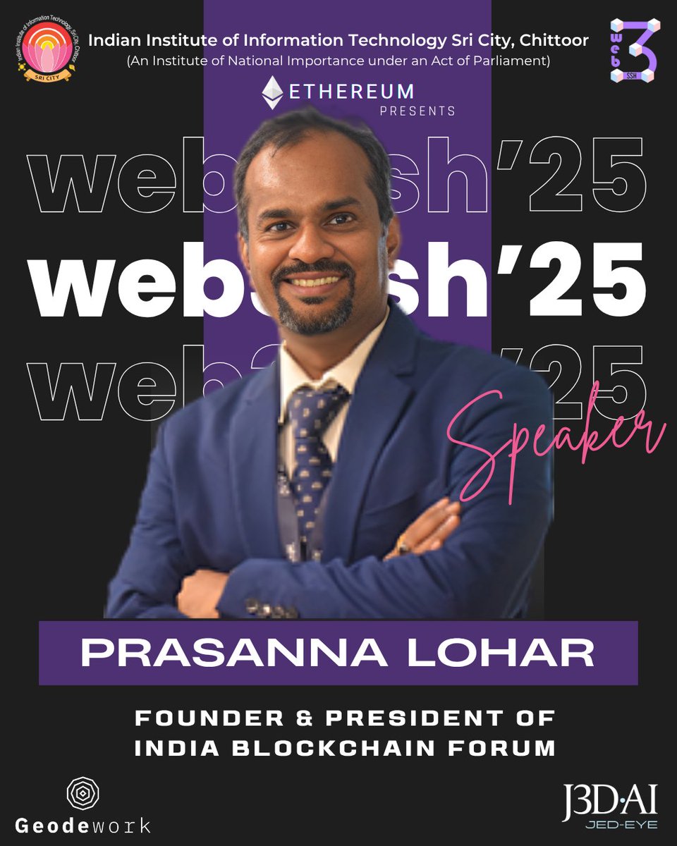 web3ssh's tweet photo. 🚨 Keynote Alert!
We're thrilled to welcome @LoharPrasanna , President of India Blockchain Forum, to #Web3SSH2025!
With 24+ yrs in fintech &amp; a pioneer in Web3 banking, don’t miss his online keynote on July 3, 2025.

🌐 https://t.co/ih35fArMar
#Web3 #Blockchain #Fintech https://t.co/q0a2TH7yjC