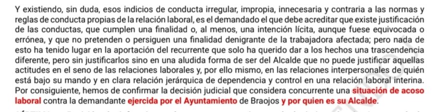 📌 STSJM 5436/2025, 24.04
✅ Situación de acoso laboral ejercida por el Ayuntamiento y por quien es su Alcalde. Conducta irregular, impropia[...] 😡
🟡 Cese inmediato del trato degradante hacia la trabajadora
💥 Indemnización: 15.000€
👨🏼‍⚖️ J.M. Yuste Moreno poderjudicial.es/search/AN/open…