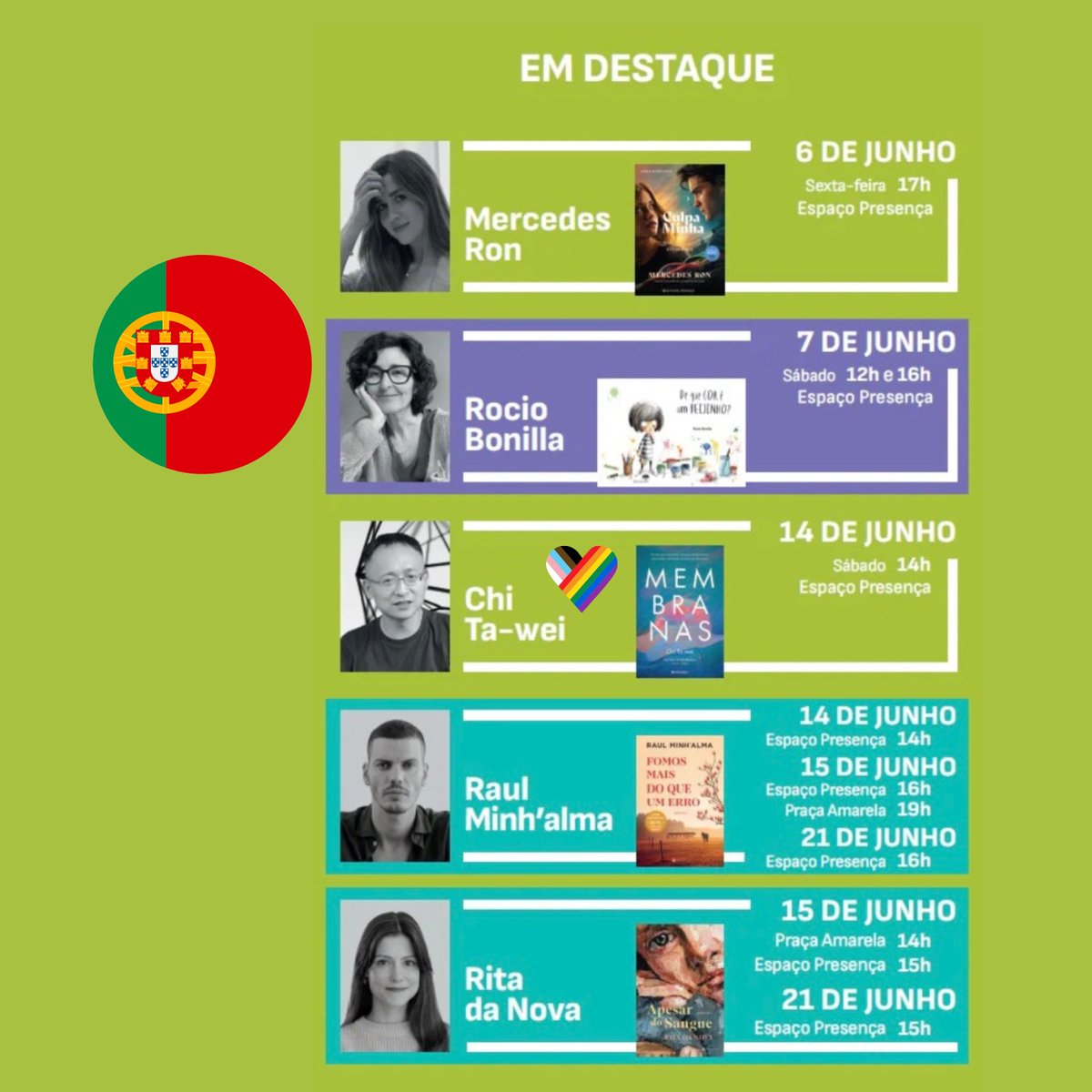 Tawei_Chi's tweet photo. 🇹🇼🏳️⚧️ Membranas na #FeiraDoLivro de Lisboa!
📚 O autor #ChiTaWei apresenta o livro no dia 14 de junho às 14h, com #NunoQuintas e #ÁlvaroCuria.
🐟🐙📍Praça Amarela – Grupo Editorial Presença
🔗 https://t.co/6xq56ShV0r https://t.co/EdySH4C7Qw
