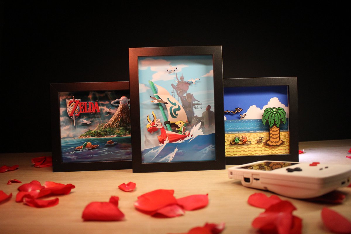 Comme la Triforce, nos dioramas vont toujours par trois. 🟨🟨🟨
Choisis-en deux, et le destin t’offrira le troisième. 🎁✨

#Diorama #DécorationGeek #CadeauGamer  #GamingDecor #ArtMural3D #zelda