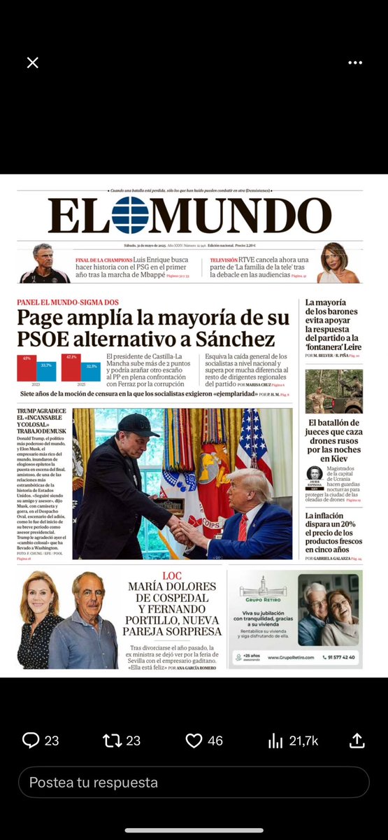 edufustevarela's tweet photo. Se han cancelado muchos programas, de muchas cadenas, de muchas productoras, pero pocas veces un periódico lo saca en portada . Me parece una campaña demasiado cruel @maria_patino @laosatv https://t.co/FQMGMFXTd0