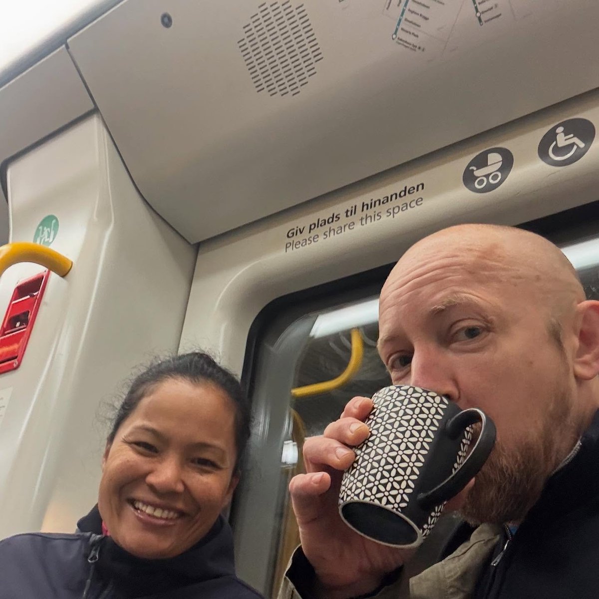 genvejen's tweet photo. Always bring coffee when you take the metro #copenhagen #metro #coffee #transport https://t.co/GjyrgWaZmF