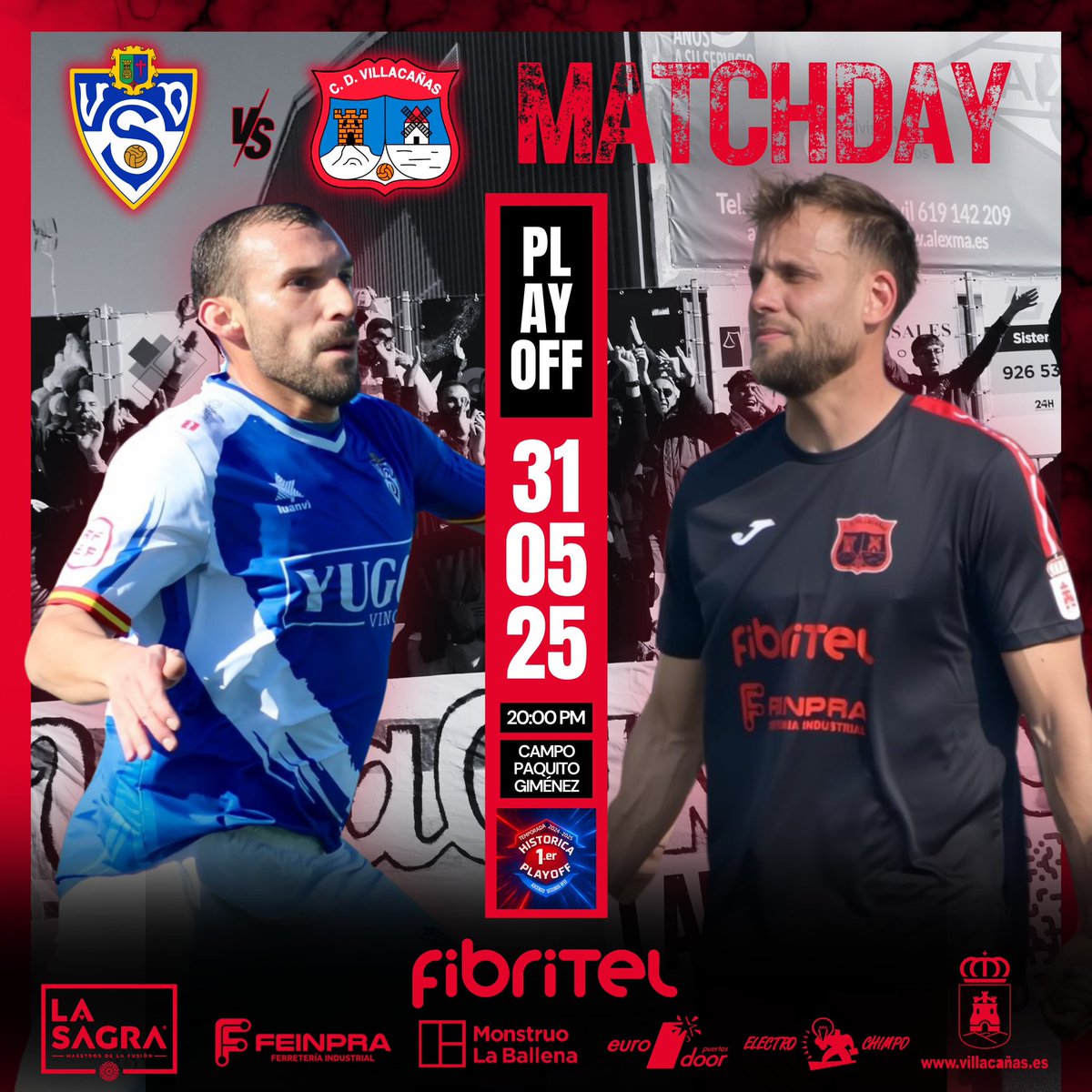 MATCHDAY ⚔️🔥

Hoy vuelve a rugir el sueño.
Nos vamos a Socuéllamos para disputar la ida de la final del PlayOff de grupo.
Un paso más. Un reto mayor. Una oportunidad inmensa.

🔴🔵 ¡Queremos más!.
Tras tumbar a un gigante, ahora vamos a por otro.
⬇️⬇️