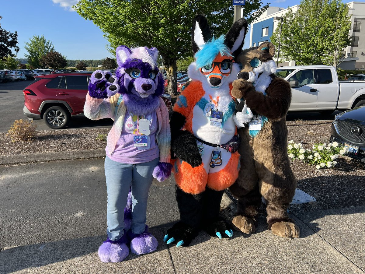 StrayBlazer's tweet image. Meeting @LullabytheSkunk & @2FuzzButts at #Furlandia2025