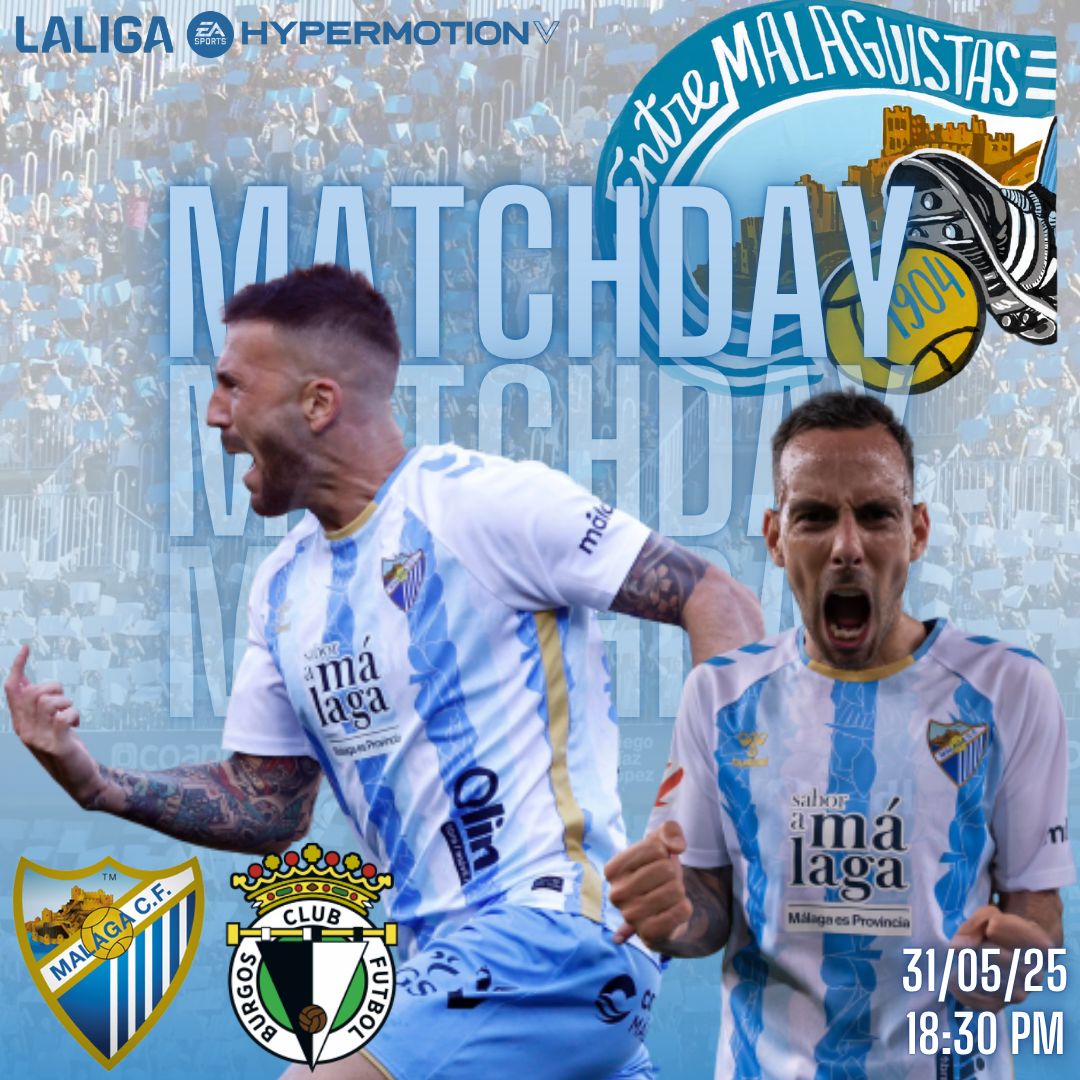 𝐇𝐎𝐘 𝐉𝐔𝐄𝐆𝐀 𝐄𝐋 𝐌𝐀́𝐋𝐀𝐆𝐀 𝐂.𝐅.
Día de partido / Match day
#MálagaBurgosCF