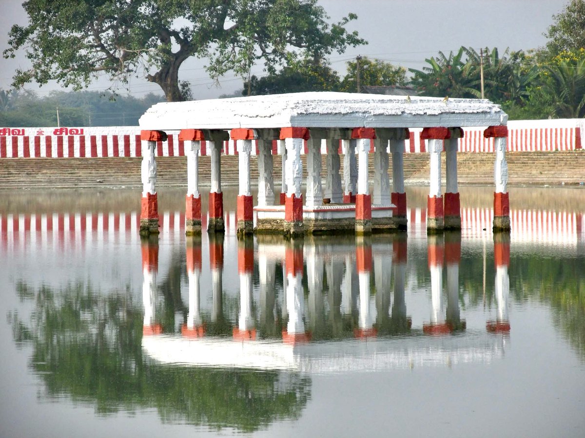 ChithraMadhavan's tweet image. The beautiful temple tank called Mukti Tirtham of the Vataranyeshwarar temple, Thiruvalangadu