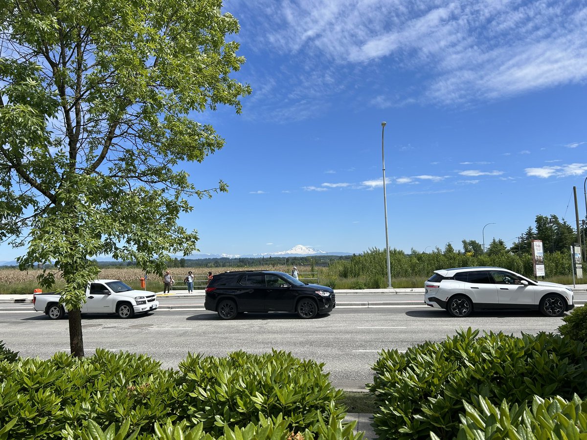 The view of Mt Baker from the Langley Costco parking lot was quite clear today