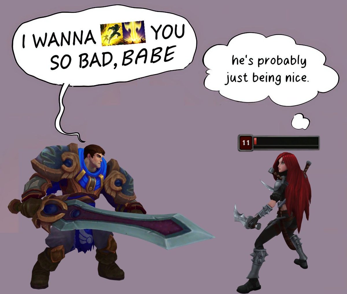 SohloknirBGA's tweet image. Probably
#garen #katarina #leagueoflegends