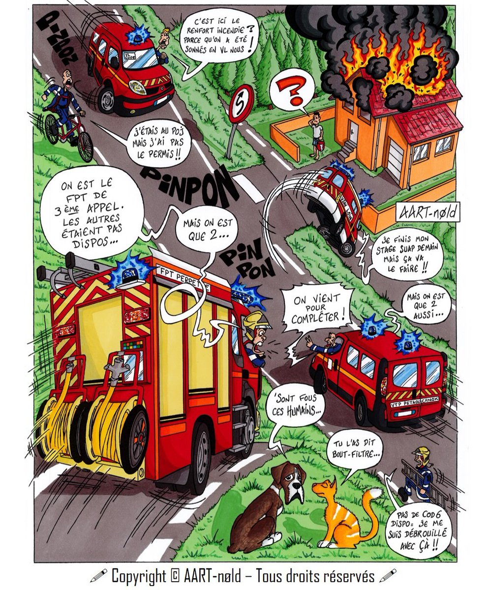 Suivez <a href="/AARTnold/">AART-nøld Illustrations</a> pour d'autres dessins d'humour #Pompier 😉

✅ Pour les BD 📚✏👉🏻 soldatdufeu.fr

#SapeurPompier #SapeursPompiers #Pompiers #Pomplard #Pomplards #Caserne #Dessin #DessinPompier #DessinDuJour #BandeDessinée #BD #Dessiner #JourDeGarde #ObligationDeMoyens