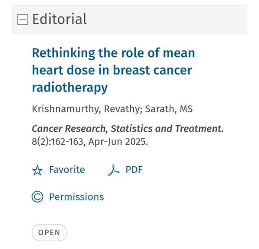 Cancer Research, Statistics and Treatment (@crstonline) on Twitter photo Our new issue is live! Looking forward to your comments and criticism. Sincere thanks to all authors, reviewers, editors, and publishers for their contribution. Read here: bit.ly/3Kf29px
<a href="/VanitaNoronha/">Vanita Noronha, MBBS MD DM</a>
<a href="/TataMemorial/">Tata Memorial Hospital</a>
#CRST #Oncology #CancerResearch #MedTwitter Our new issue is live! Looking forward to your comments and criticism. Sincere thanks to all authors, reviewers, editors, and publishers for their contribution. Read here: bit.ly/3Kf29px
<a href="/VanitaNoronha/">Vanita Noronha, MBBS MD DM</a>
<a href="/TataMemorial/">Tata Memorial Hospital</a>
#CRST #Oncology #CancerResearch #MedTwitter