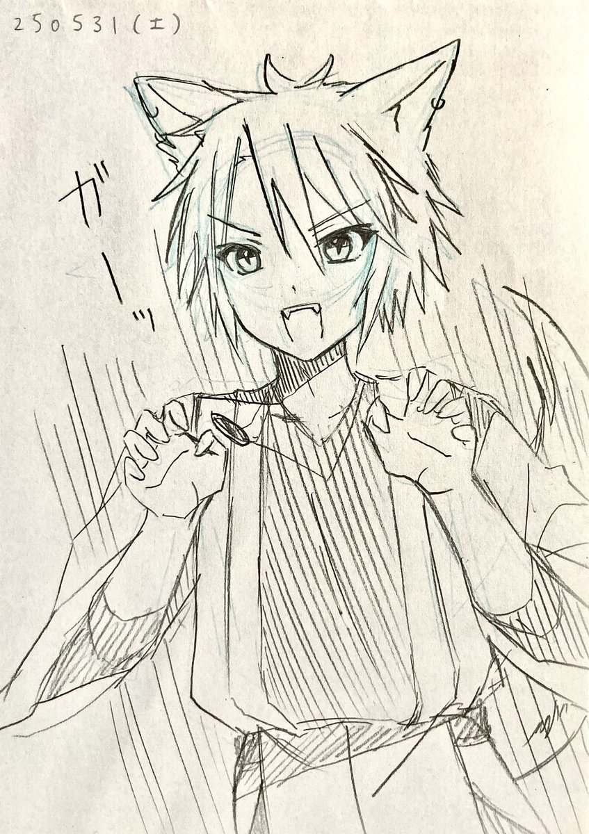 ウルフの顔と髪型が決まらない……
描くたび顔が変わる