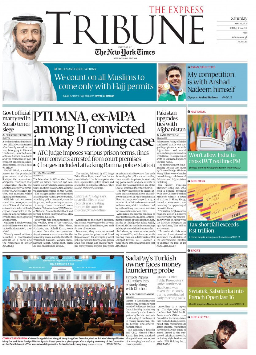 TODAY'S PAPER | May 31, 2025

For more: tribune.com.pk/epaper

#etribune #news #latest #epaper