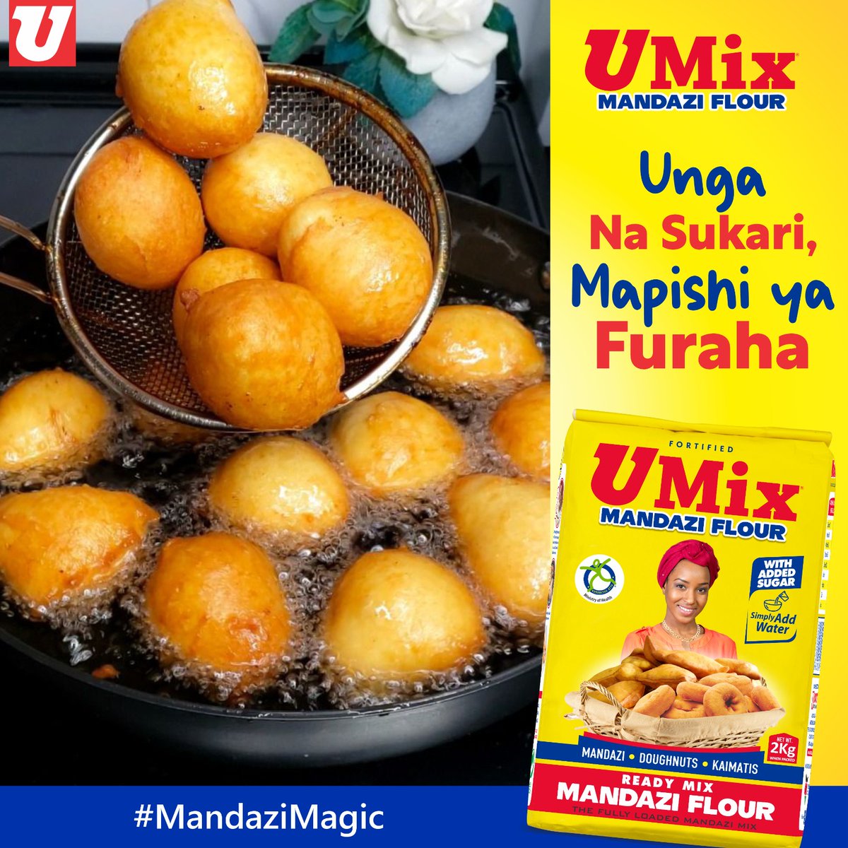 Weekend hii tunapika na Umix! 😍
Enjoy soft, tasty kaimati in 4 easy steps:
✅ Add water
✅ Knead dough
✅ Shape it
✅ Fry &amp; enjoy!
No stress, just flavour!
Grab Umix at a supermarket near you. 🛒
#UmixMandaziFlour #UnitedMillers #KaimatiVibes
