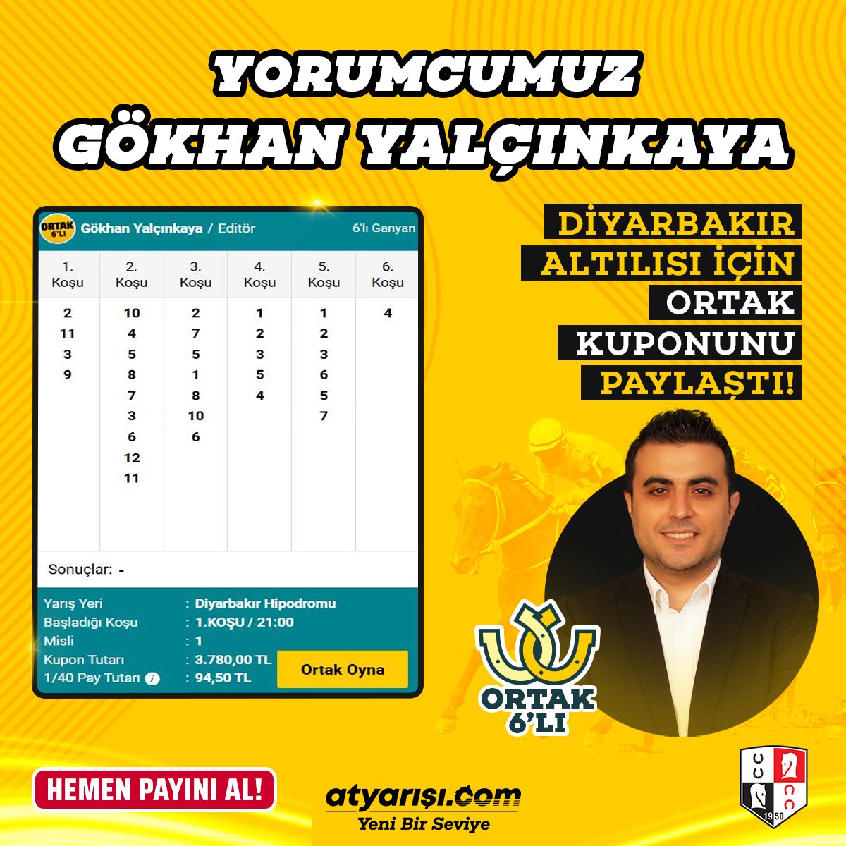atyarisi (@atyarisicom) on Twitter photo Yorumcumuz Gökhan Yalçınkaya (<a href="/gokhanylcnkaya/">Gökhan Yalçınkaya</a>) Diyarbakır Altılısı için ortak kuponunu paylaştı!
Gökhan Yalçınkaya'nın ortak kuponuna atyarışı.com'da hemen oyna --> atyrs.co/3SckNkU Yorumcumuz Gökhan Yalçınkaya (<a href="/gokhanylcnkaya/">Gökhan Yalçınkaya</a>) Diyarbakır Altılısı için ortak kuponunu paylaştı!
Gökhan Yalçınkaya'nın ortak kuponuna atyarışı.com'da hemen oyna --> atyrs.co/3SckNkU