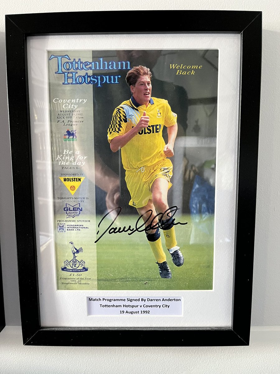 Tottenham Programme Collector (@no1thfcprogs) on Twitter photo Special thanks to <a href="/DarrenAnderton/">Darren Anderton</a> who has again signed a number of Tottenham programmes featuring him on the front cover in support of fund raising for <a href="/Legend_on_Bench/">Legend-On-The-Bench</a> All available for £15 each plus £3 uk postage or framed for £30 plus £6 uk postage 🤔Fathers day coming up Special thanks to <a href="/DarrenAnderton/">Darren Anderton</a> who has again signed a number of Tottenham programmes featuring him on the front cover in support of fund raising for <a href="/Legend_on_Bench/">Legend-On-The-Bench</a> All available for £15 each plus £3 uk postage or framed for £30 plus £6 uk postage 🤔Fathers day coming up